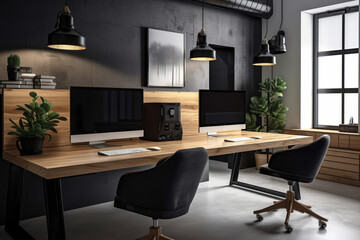 Modern workspace with minimalist aesthetics, representing a peaceful and organized work environment. Ai generated