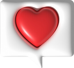 Valentine concept love heart for graphic decorate. 3d render illustation