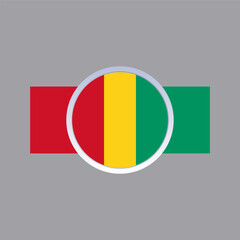 Fototapeta premium Illustration of guinea flag Template