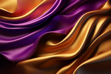 Silk texture background in yellow and purple colors, suitable for banners, flyers, and graphic design projects. Ai generated