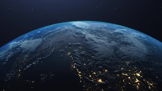 4K View to Earth from Space Earth Footage Wallpaper Background. Planet Earth Observed From Space