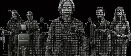 Fototapeta na wymiar Artificial Intelligence in ASCII Art