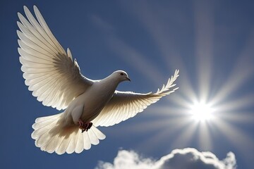 flying white dove. ai generative