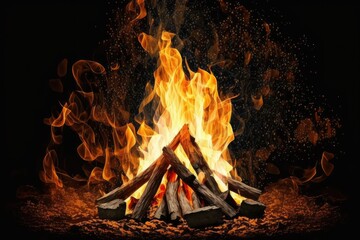Campfire fire flames. ai generative