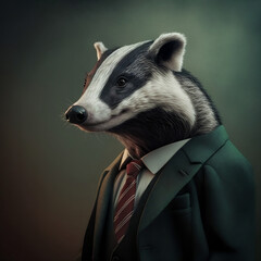 badger in the bussiness suit profesional