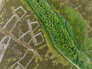 drone shot of moorland landscape in calderdale west yorkshire