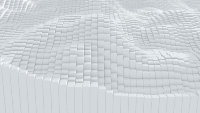 Abstract geometric cubes loop background, 3D animation 4K