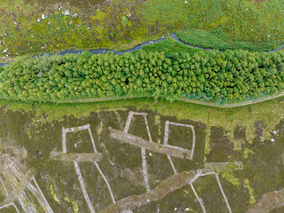 drone shot of moorland landscape in calderdale west yorkshire