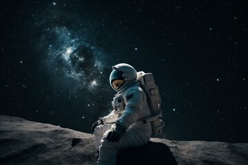 An astronaut looking up at a starry sky Generative AI