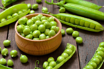 Pods of green peas