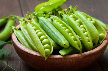 Pods of green peas