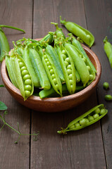 Pods of green peas