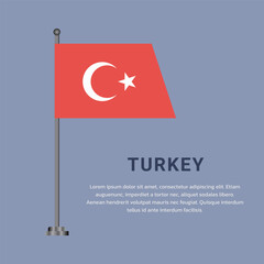 Illustration of turkey flag Template