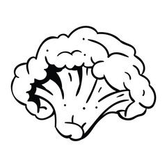 The illustration of broccoli vector. Suitable for vegetable icon, sign or symbol.