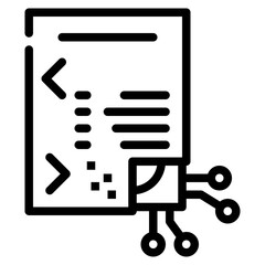 coding language ai chip technology icon simple line
