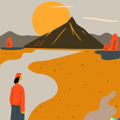 illustration of desert landscape
