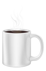 Coffee cup mockup. White ceramic realistic mug