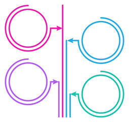 Data frame round template. Infographic color element