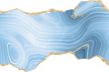 Baby blue and gold glitter agate, gold marble digital paper