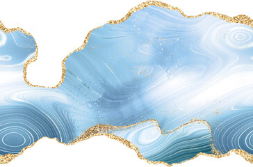 Baby blue and gold glitter agate, gold marble digital paper