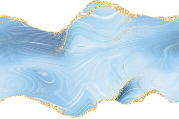 Baby blue and gold glitter agate, gold marble digital paper