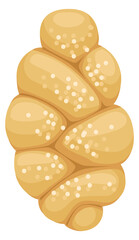 Challah icon. Jewish braided bread. Cartoon bakery
