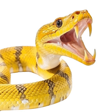 yellow snake isolated on white