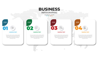 Step chart business infographic design flow elements 