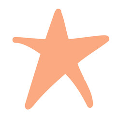 Obraz premium Starfish on a white background. Vector illustration in the style of a doodle