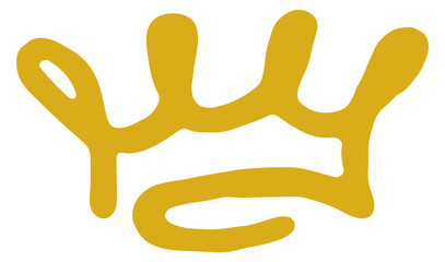 Crown logo. Freehand king symbol. Princess sketch sign
