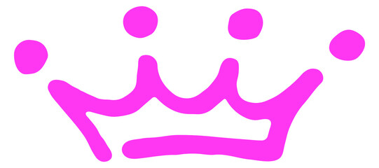 Princess crown icon. Hand drawn brush stroke logo