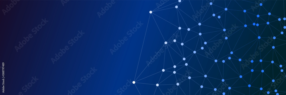 Poster Geometric abstract colorful background with connected line and dots. Graphic background for your design. Vector illustration.	