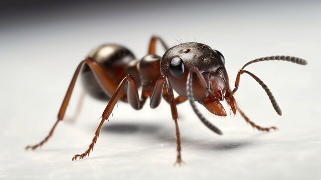 Ant close-up, high detail, macro photography. Generative Ai