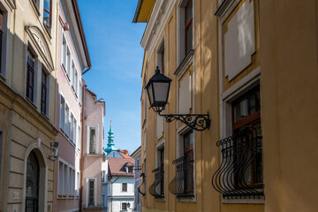 Fototapeta na wymiar old and new architecture on the streets of bratislava in slovakia