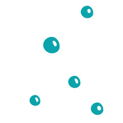 blue Water bubbles in doodle-style . Isolated Vector illustratio