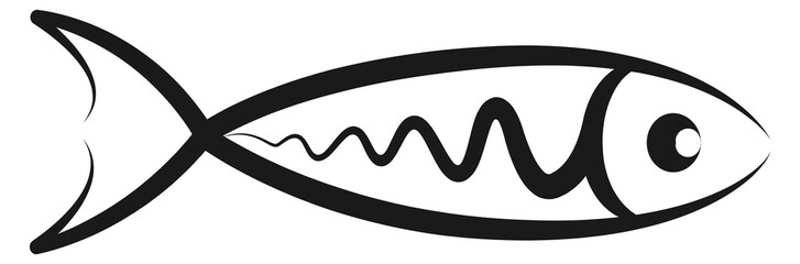 Fish icon. Stylized animal drawing. Marine animal symbol