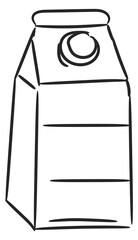 Milk paper box. Fresh juice or dairy package