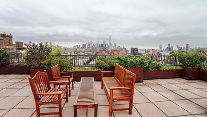 Rooftop patio in New York