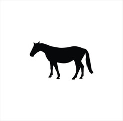 A cute standing horse silhouette vector art