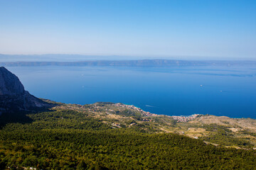 Beautiful landscape view on Makarska Riviera in Croatia on sunny summer day.