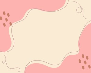 Abstract Aesthetic Blobs and Lines Background in Pastel Colors