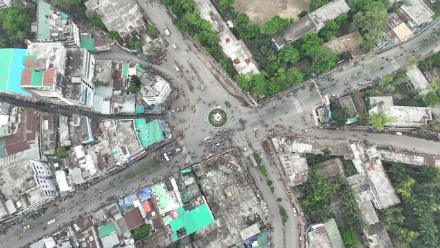 Aerial view of Bogura city in Bangladesh, Sathmatha, Bogura, Bangladesh
