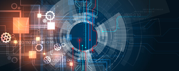 Abstract hi-tech technology security information network circuit board background image