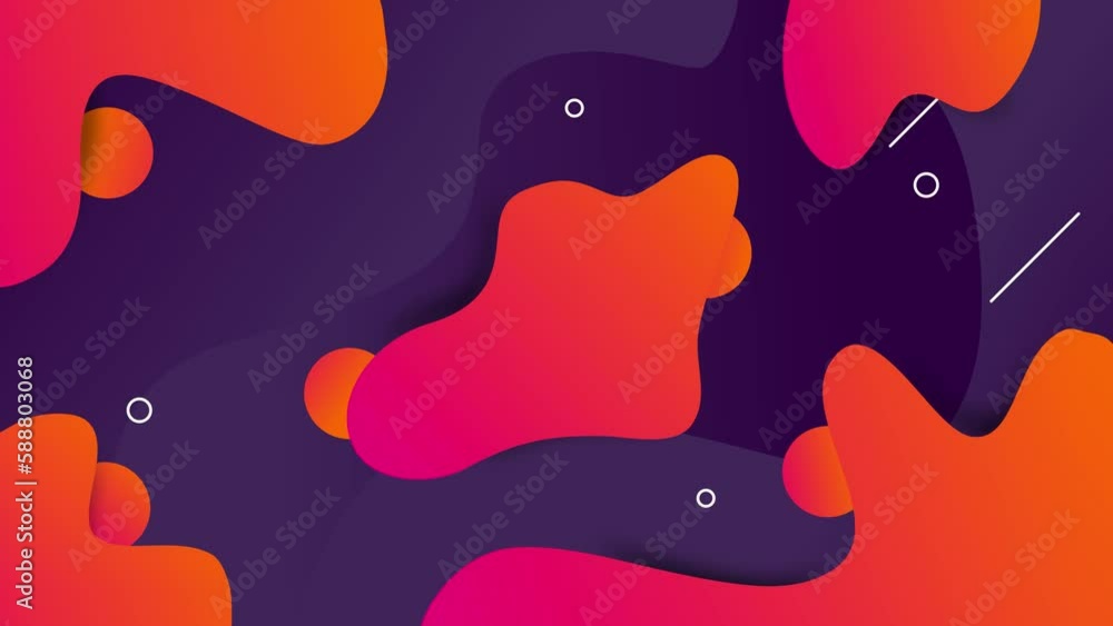 Poster bright colorful gradient abstract background with random shapes and particles. seamless looping. 4k