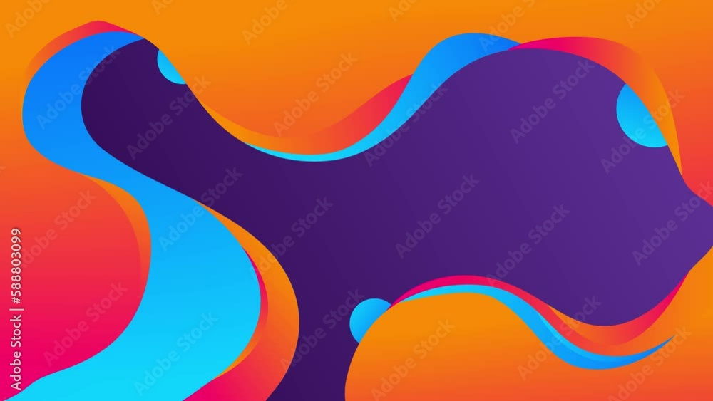 Poster bright colorful gradient abstract background with waves and circles. seamless looping. 4k