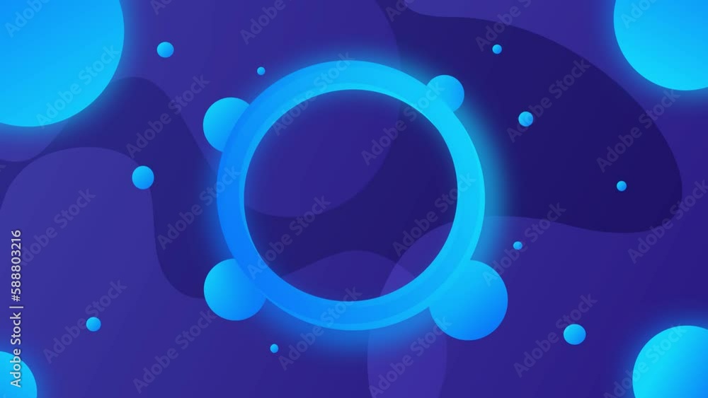 Poster abstract gradient purple background with blue circles randomly moving. seamless loop. 4k