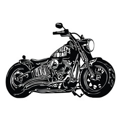 Fototapeta na wymiar Motorcycle silhouette Vector. Flat style. Side view, illustration