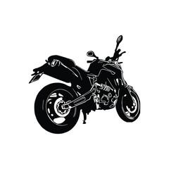 Fototapeta premium Motorcycle silhouette Vector. Flat style. Side view, illustration