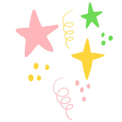 Cute element sparkles doodle clipart.