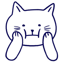 Cute element squiggly line cat clipart.